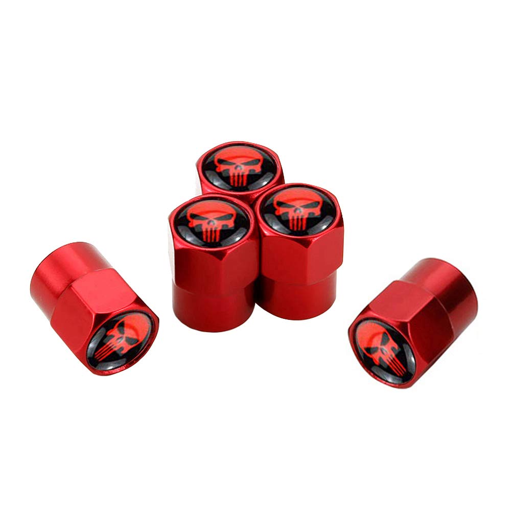 5pcs Skull Logo Tire Valve Stem Caps - Universal Fit for SUV, Jeep, Ford, Lexus, Honda, Toyota, BMW, Audi, Mercedes & Cadillac - Cool Car Accessories for Custom Styling & Off-Road Adventures