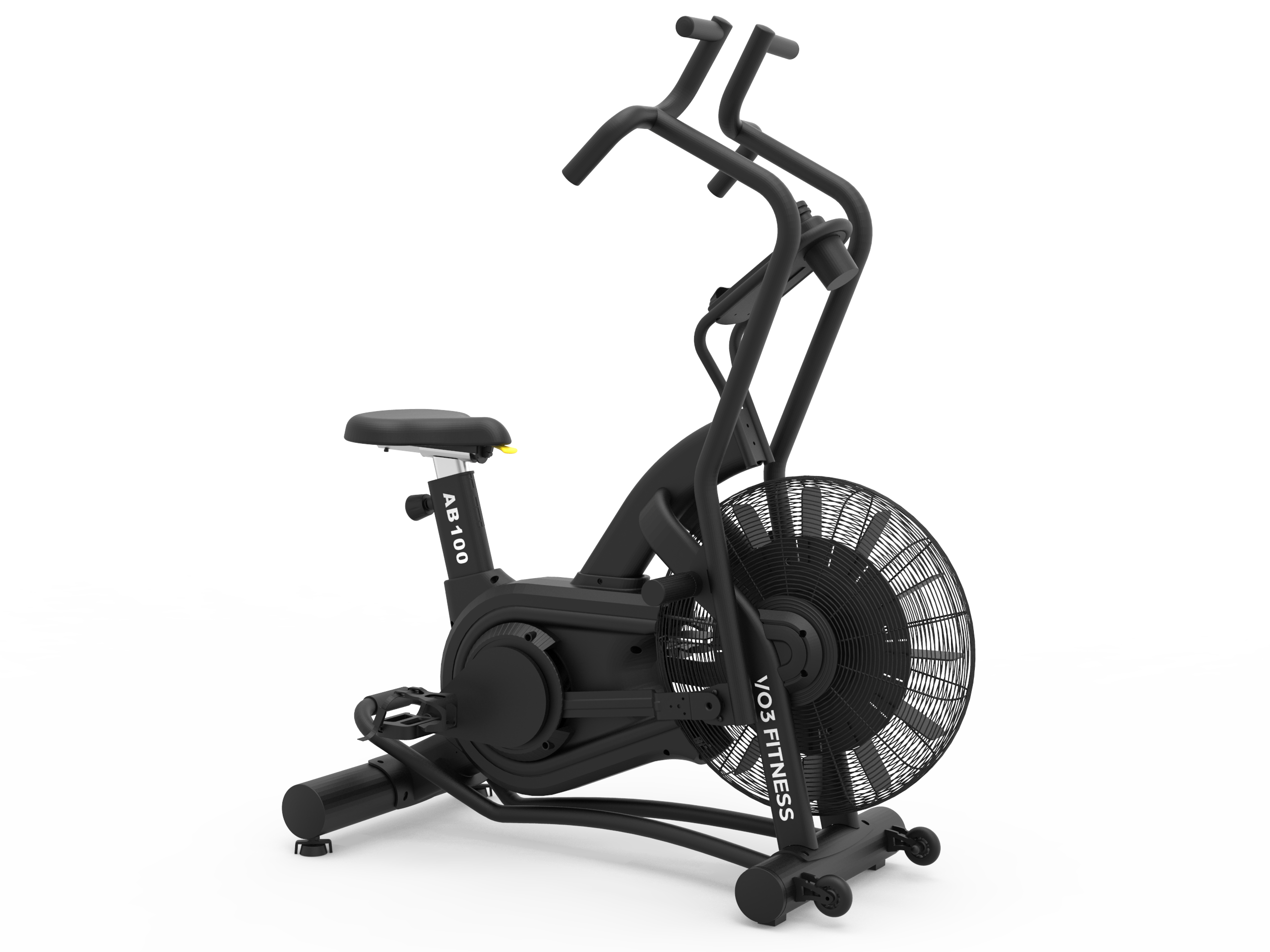 VO3 FITNESS AB100 Light Commercial Air Bike - Heavy Duty Exercise Bike for Home & Gym - Perfect for Cardio, HIIT & Full Body Workouts
