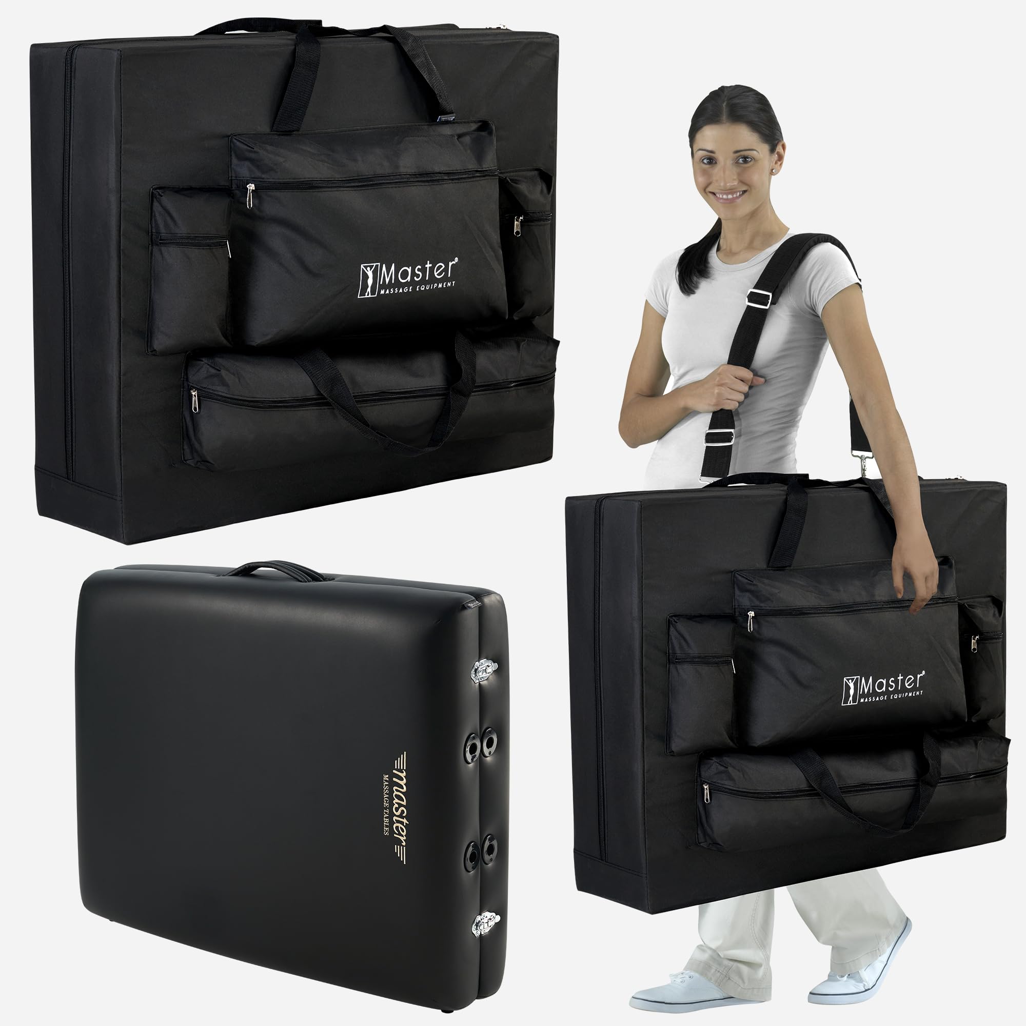 Portable Massage Table with Memory Foam - 71cm Black Salon Spa Bed for Tattoo, Beauty & Therapy | Perfect for Professional Massage, Tattoo Parlors & Home Relaxation