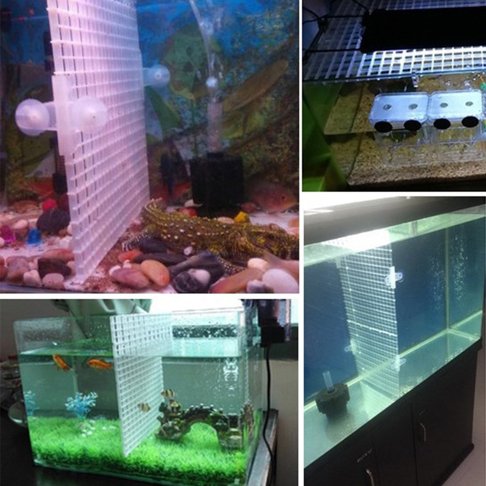 4 Pcs Black Aquarium Divider Tray - Plastic Grid for Fish Tank Filter & Light Diffuser - Perfect for Tank Separation & Organization