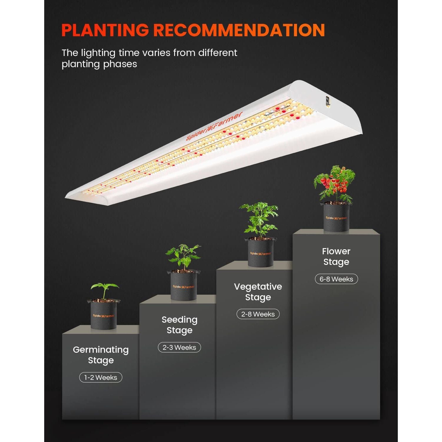 Spider Farmer SF600 Full Spectrum LED Grow Light for Indoor Plants - Ideal for Hydroponics, Greenhouse & Home Gardening