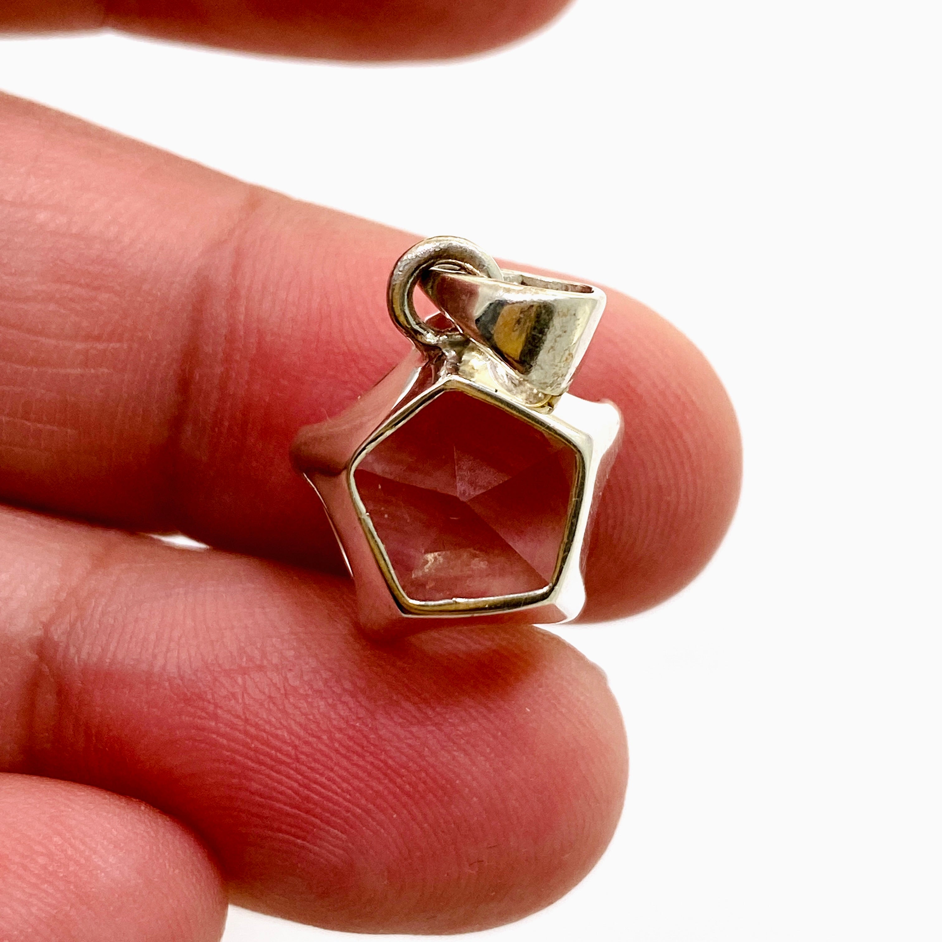 Natural Clear Quartz Pentagon Star Faceted Pendant Necklace PPGJ1083 - Perfect for Meditation, Healing & Spiritual Jewelry Gifts