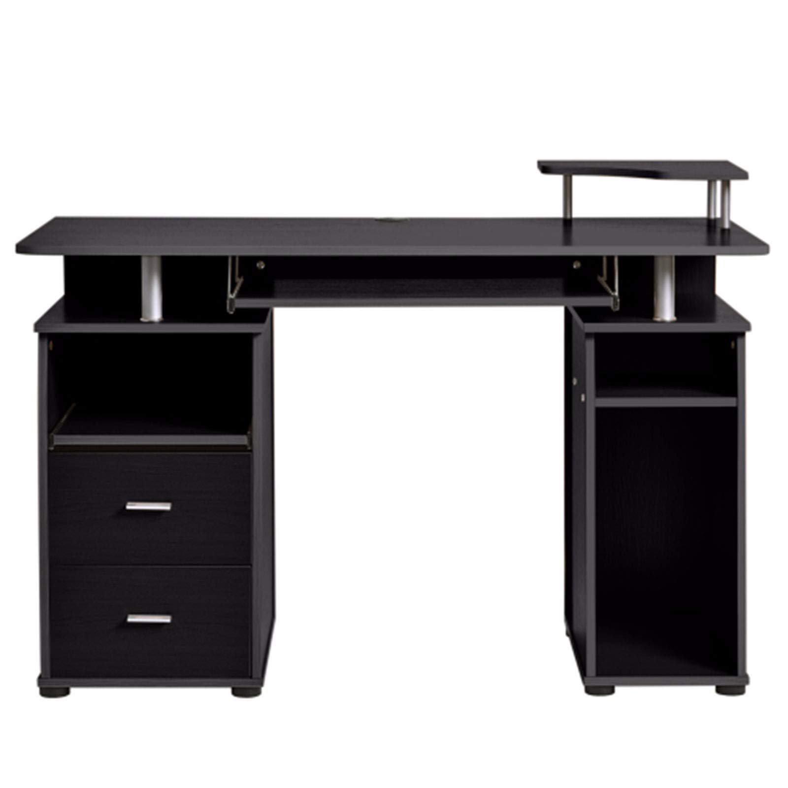 Ergonomic Writing Desk for Home Office - Modern Computer Desk with Pull-Out Keyboard Tray & Storage Drawers - Perfect for Remote Work, Study, and Small Spaces