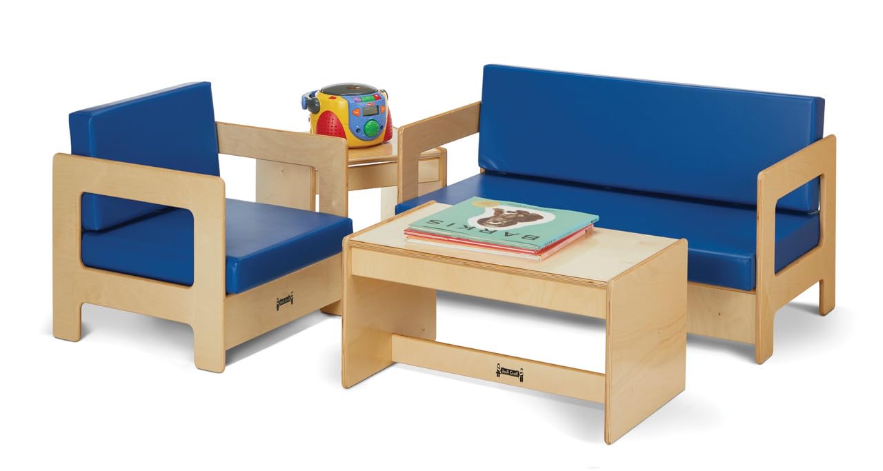 Jonti-Craft Kids Living Room Furniture Set - Blue Playroom Sofa & Chair for Toddlers & Children | Perfect for Daycare, Preschool & Home Play Areas