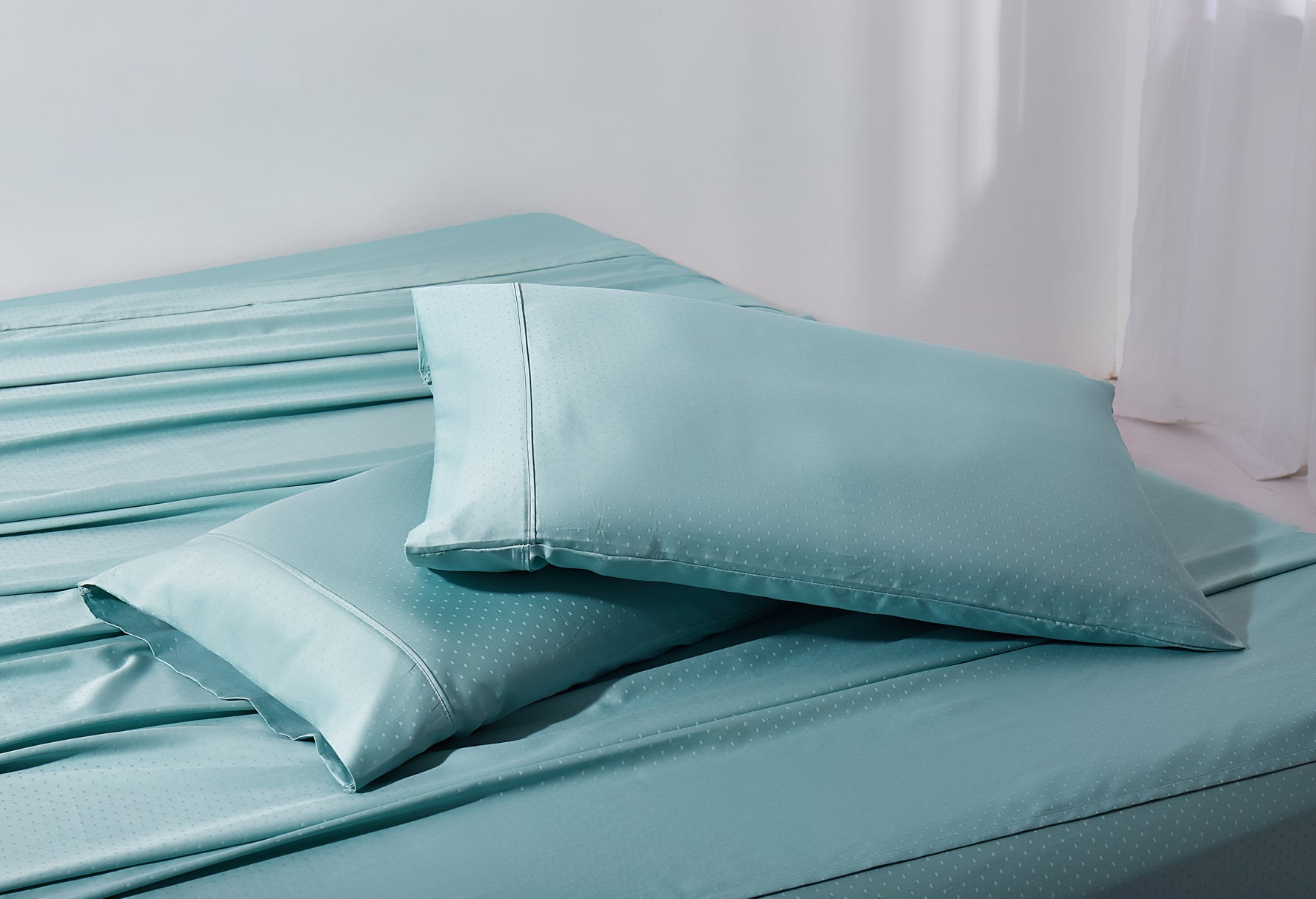 600 Thread Count Jacquard Pin Dot 100% Cotton Sheet Set - Queen Size, Soft & Breathable Bed Sheets - Luxury Hotel Quality Bedding for Comfortable Sleep - Perfect for Master Bedroom, Guest Room & Dorm