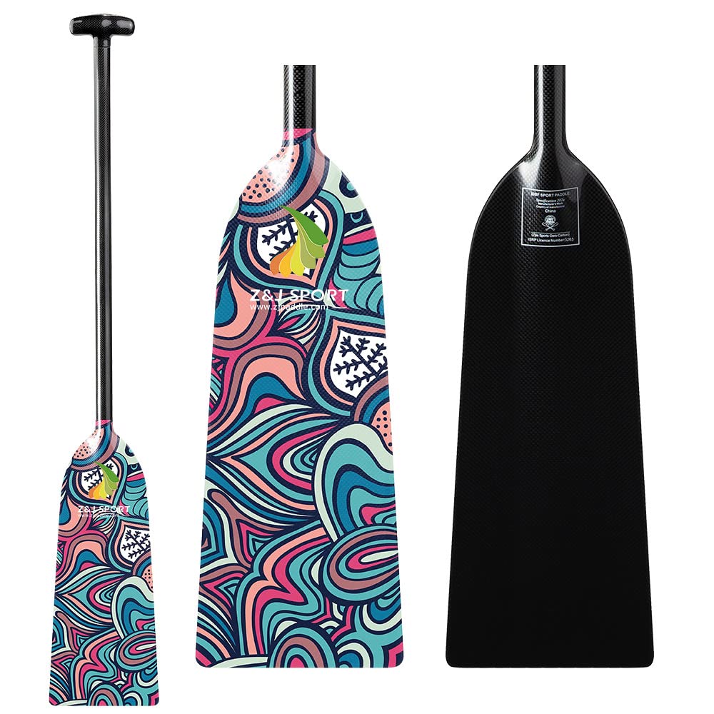 Premium Full Carbon Fiber Dragon Boat Paddle with T-Handle - IDBF Approved Competition Paddle with Custom Graphics | Professional Racing, Team Training & Water Sports Equipment