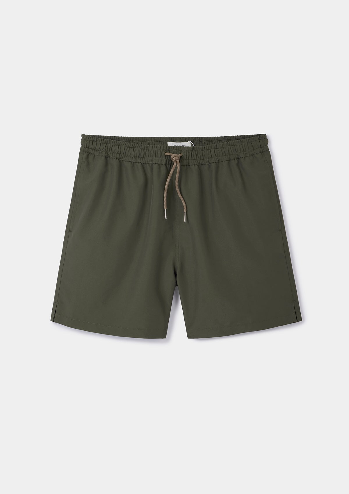 Eco-Friendly Olive Green Seaqual® Swim Shorts for Men - Quick Dry, Comfortable Beach & Pool Swimwear for Summer Vacations