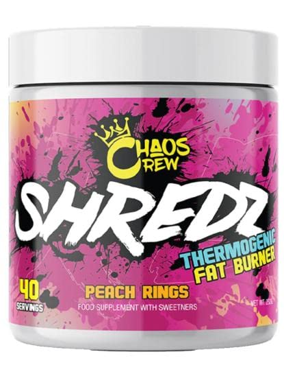 Chaos Crew Shredz Peach Rings Candy - 8.9oz (252g) Bulk Sour Gummy Snacks - Perfect for Parties, Movie Nights & On-the-Go Treats