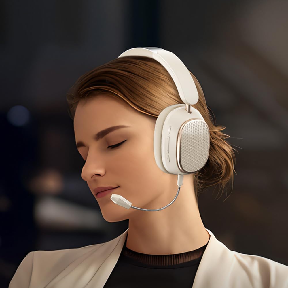 AYI Premium Active Noise Cancelling Bluetooth Headphones - Over Ear Wireless Headset with Detachable Mic, HiFi Stereo Sound, 40H Playtime for Gaming, Work, Travel - Compatible with iPhone, Android, TV, Laptop (Black) - Perfect for Office, Commuting & Home Entertainment
