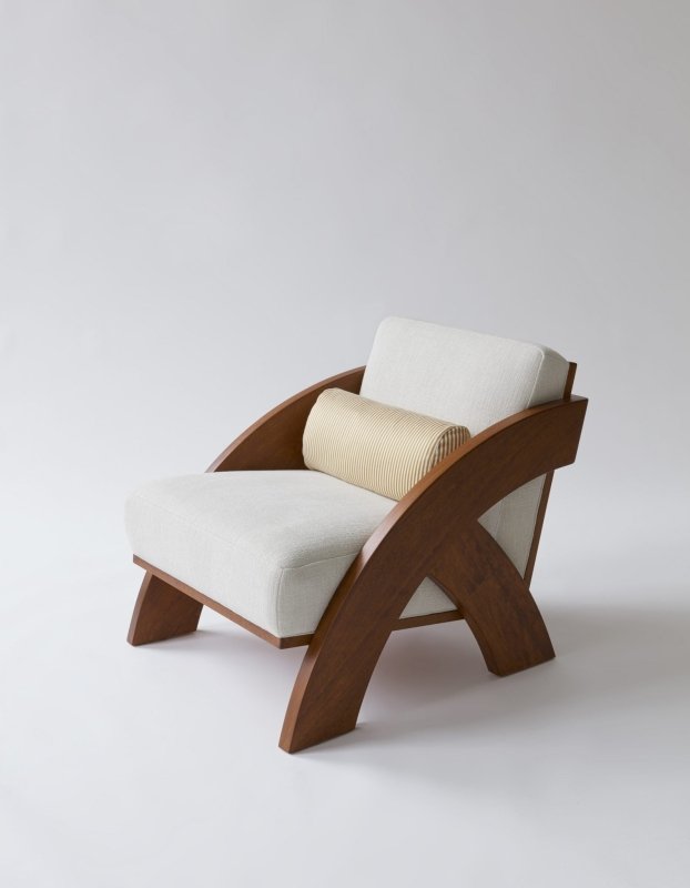 Modern Arc Lounge Chair - Ergonomic Wooden Designer Chair for Living Room, Patio & Outdoor Relaxation | Comfortable & Stylish Home Decor