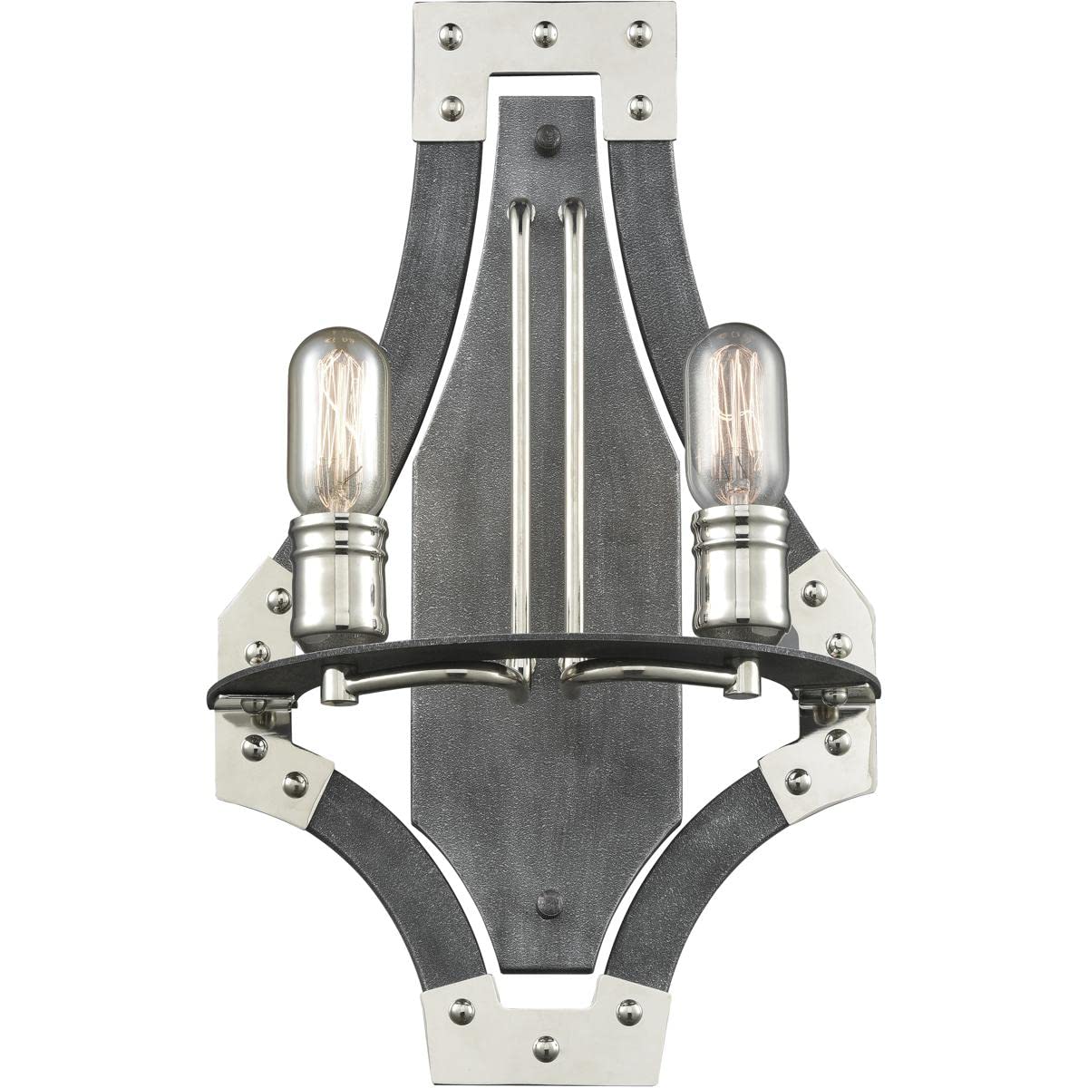 Elk Lighting 15230/2 Wall Sconce - Silverdust Iron Finish - Vintage Industrial Wall Light for Living Room, Bedroom & Hallway Decor