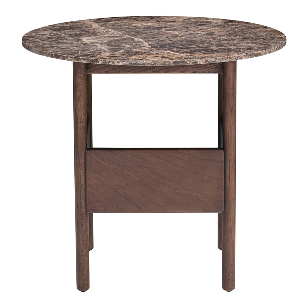 Round Side Table for Living Room - Modern End Table with Storage Shelf - Perfect for Small Spaces, Bedroom, or Patio Decor