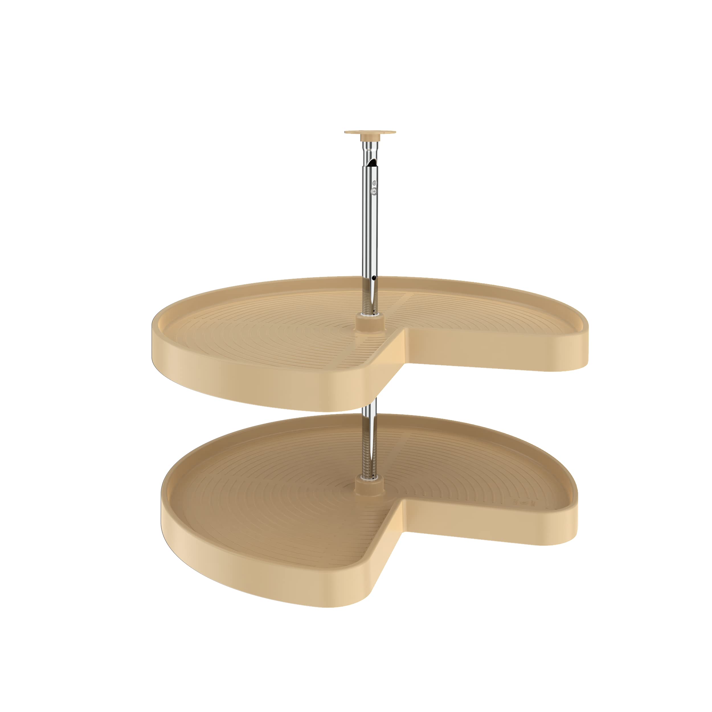 Corner Lazy Susan Turntable - 2-Tier Kidney-Shaped Polymer Spinning Shelf Organizer for Kitchen Cabinets | Space-Saving Storage Solution for Spices, Condiments & Pantry Items
