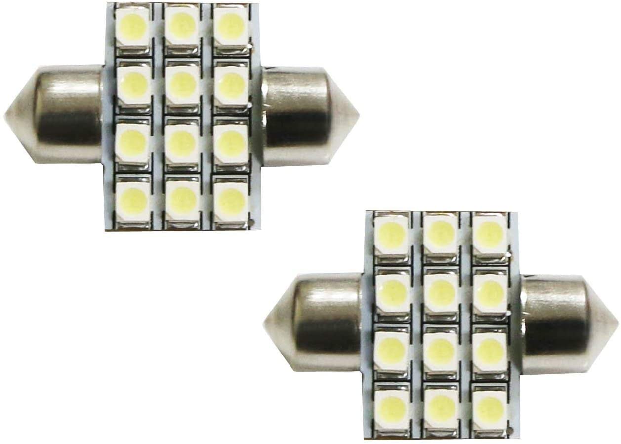 1.25 Inch 12 SMD DE3175 DE3022 DE3021 Festoon LED Replacement Bulbs - Interior Car Dome Light, Map Light, Vanity Mirror Light Upgrade for Vehicles