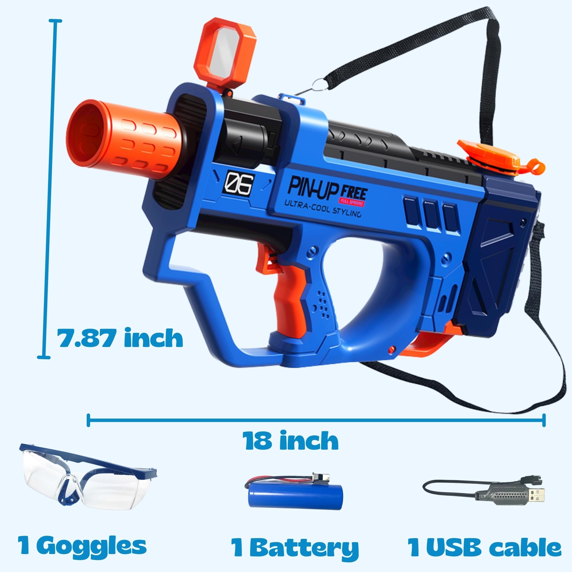 Electric Water Gun for Kids - Rechargeable Hydro Blaster with LED Lights, Outdoor Pool Toys for Boys & Girls, Summer Water Battle Games, Perfect Birthday Gift for Children (Use in Backyard, Beach, Pool Parties)