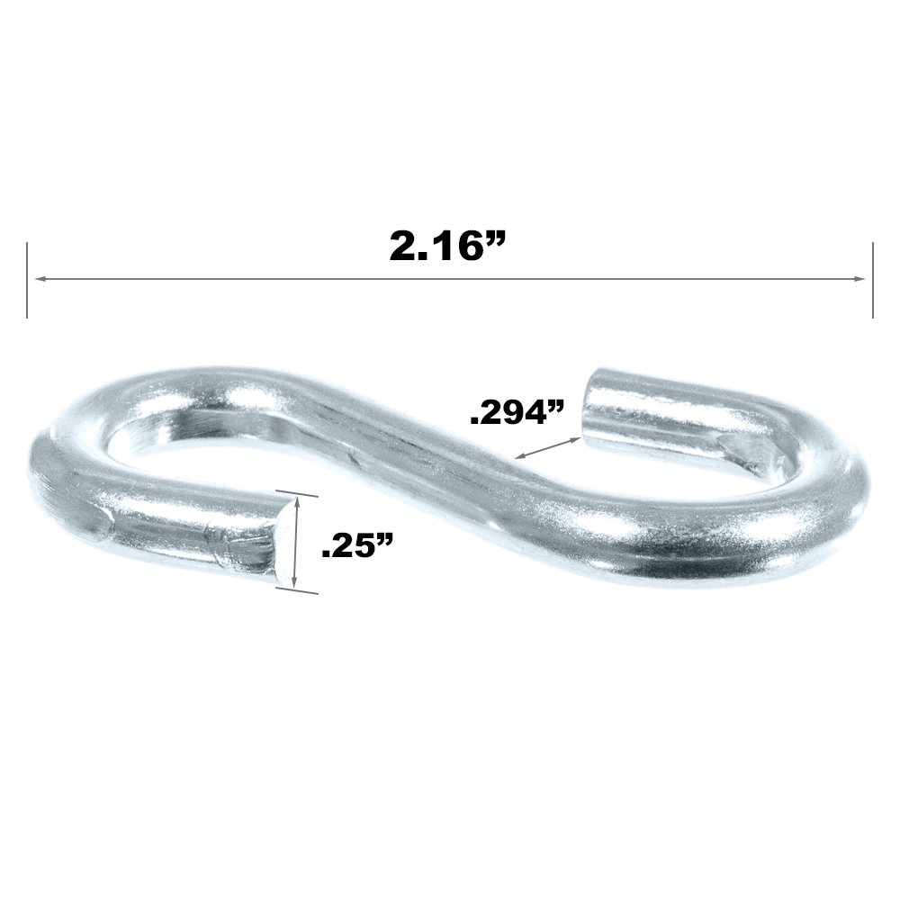 1/4 Inch S-Hooks - 100 Pack Heavy Duty Stainless Steel Hooks for Hanging Plants, Tools, and Home Organization