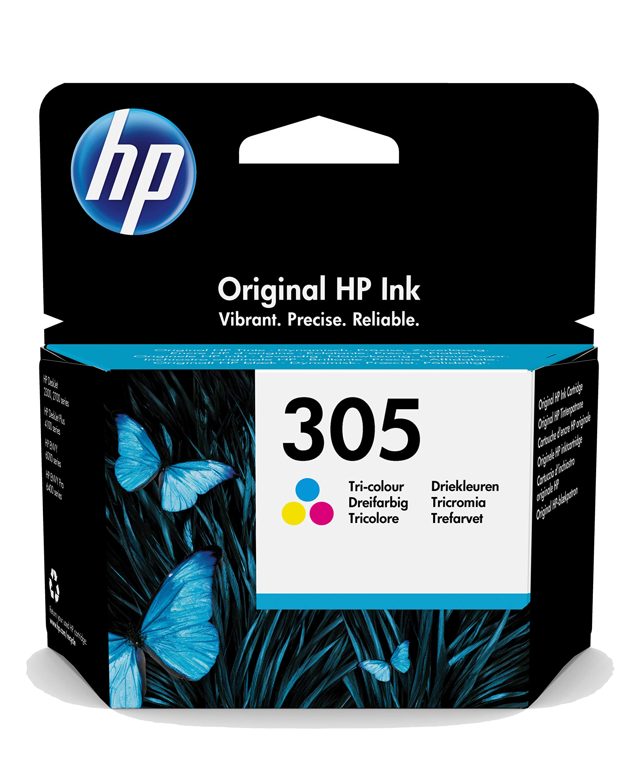 Original HP 305 Color Ink Cartridge for DeskJet, DeskJet Plus, ENVY & ENVY Pro Printers - High-Quality Printing for Home, Office & School Projects