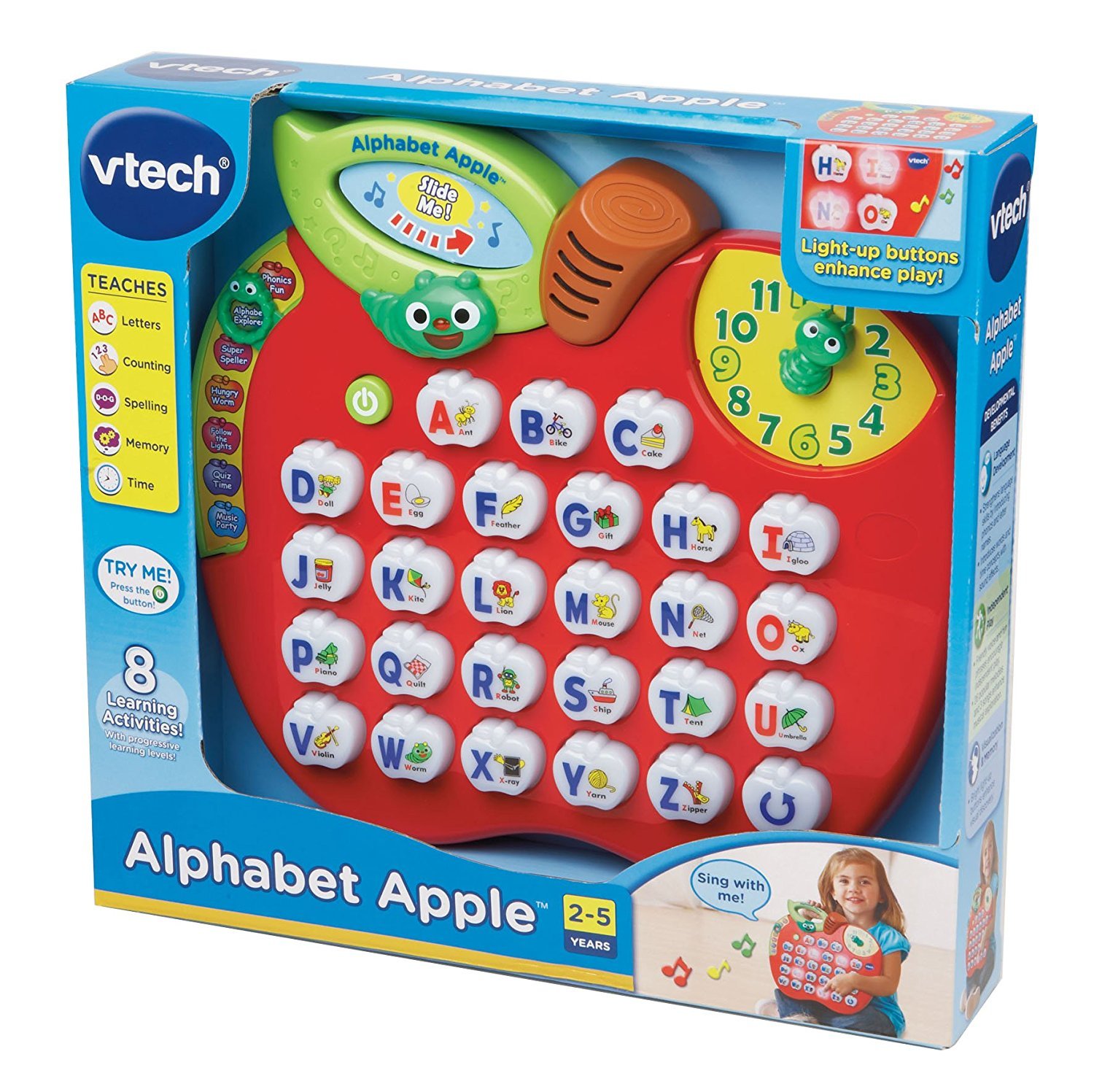 VTech Alphabet Apple Interactive Learning Toy for Toddlers - Red (Frustration Free Packaging) | ABCs, Phonics & Early Education | Perfect for Preschool Learning & Gift Giving