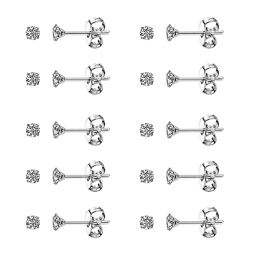 10 Pairs Silver 2MM