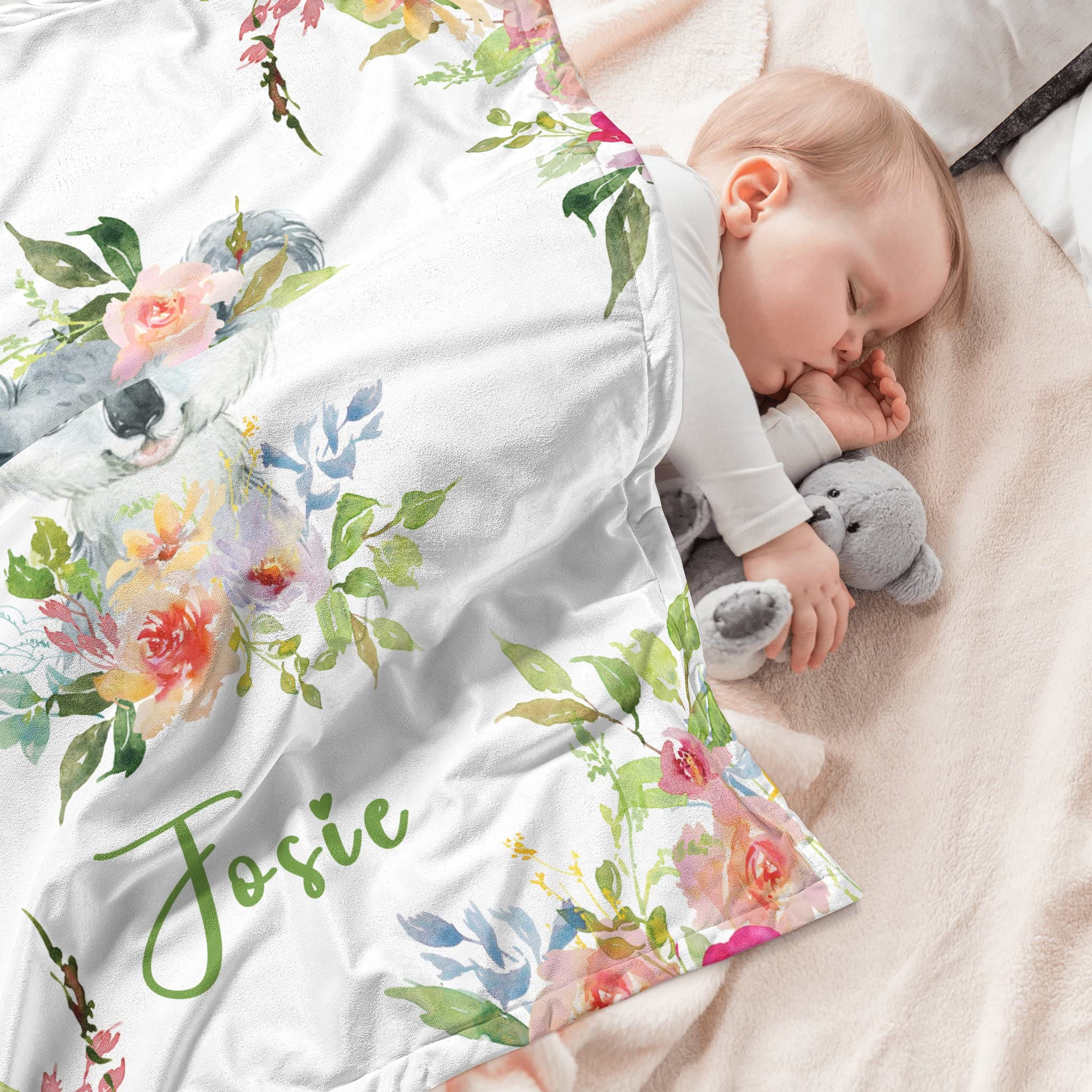Personalized Baby Blankets for Girls & Boys - Custom Name Blanket with Super Soft Koala Design | Perfect Gift for Newborns, Infants & Kids | Ideal for Nursery, Stroller, Travel & Photo Shoots