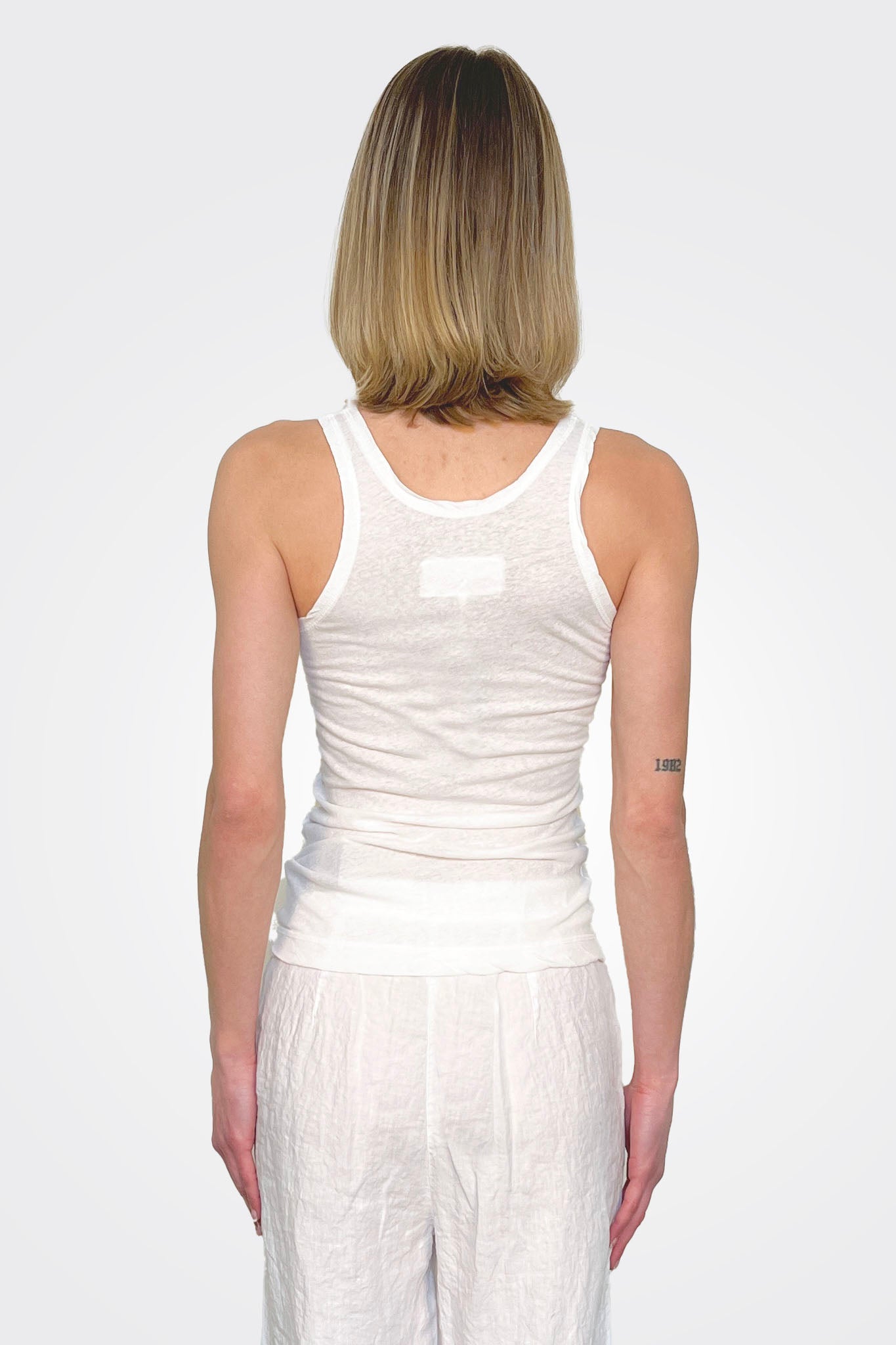 Breathable Cotton Blend Tank Top for Women - White | Perfect for Summer, Yoga & Casual Wear