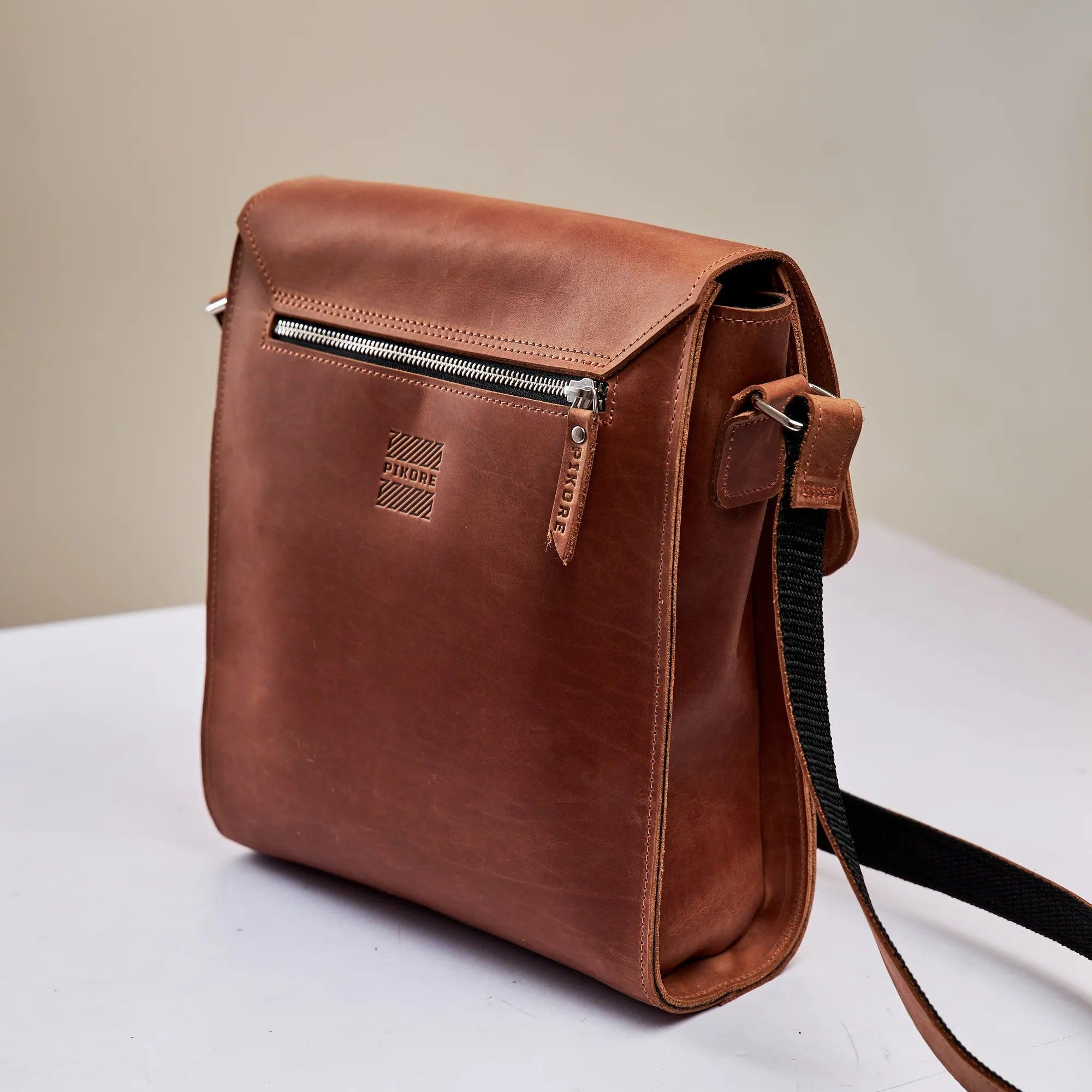Premium Genuine Leather Satchel Bag for Women & Men - Stylish & Durable Crossbody Shoulder Bag - Perfect for Work, Travel & Everyday Use