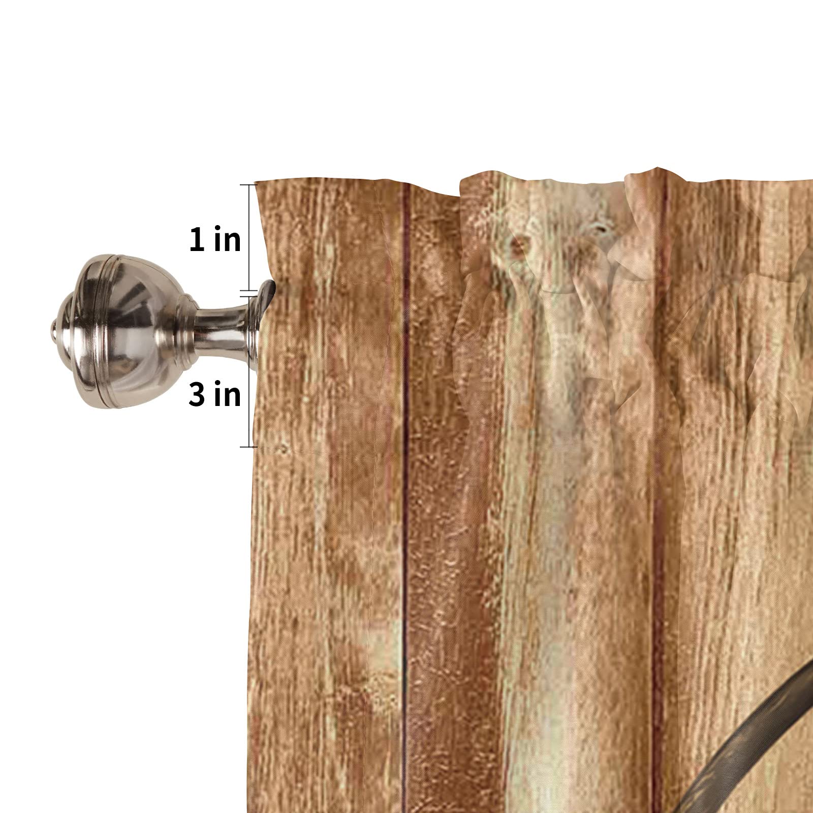 Rustic West Texas Star Pattern Rod Pocket Valance Curtains - 54