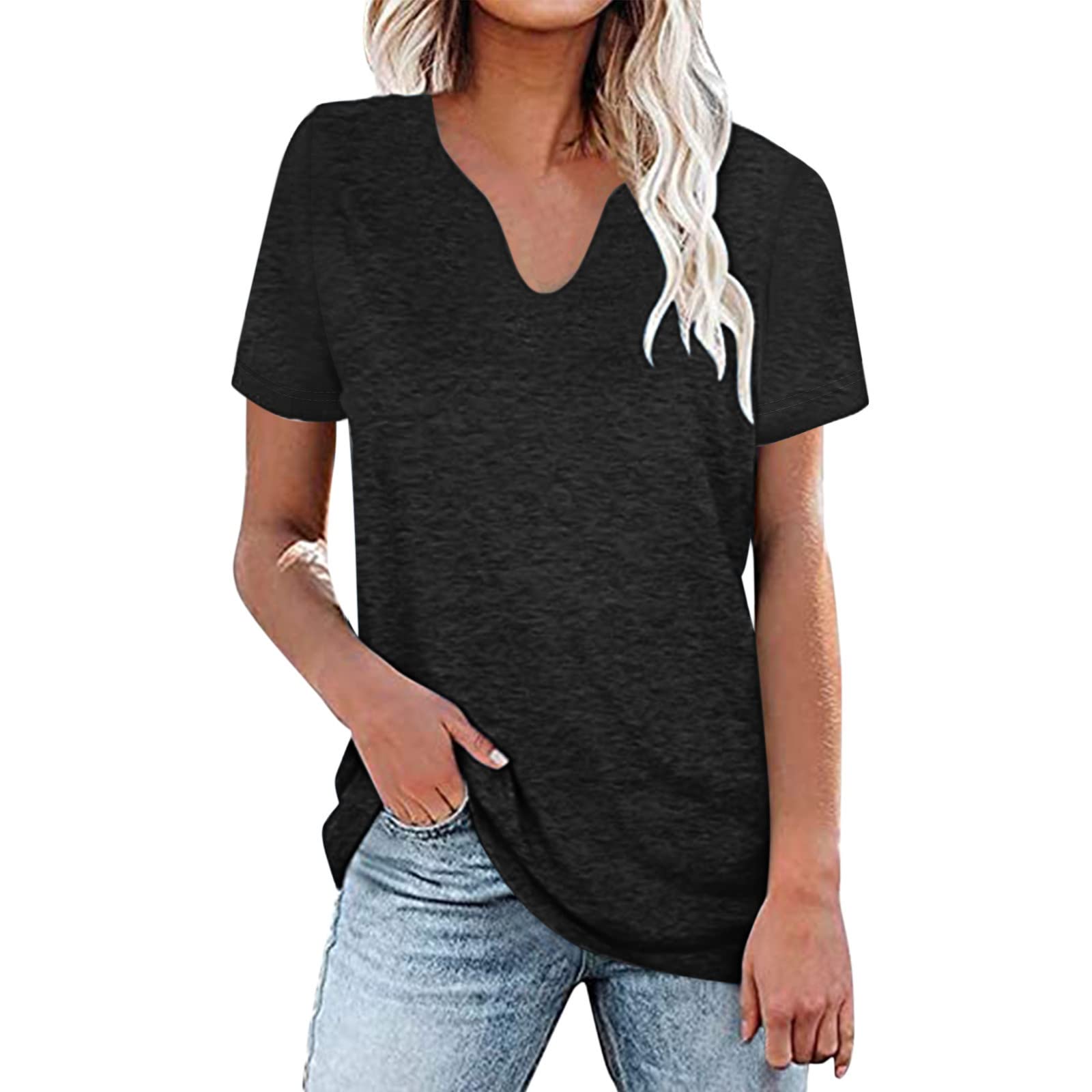 Women's Short Sleeve V-Neck T-Shirts - Casual Summer Tops for Women | Comfortable & Breathable Cotton Tees for Everyday Wear, Workout, and Outdoor Activities