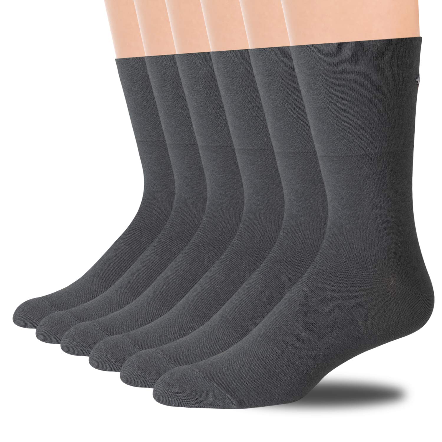 Women's Cotton Crew Socks 6-Pack - Lightweight Business Socks for Office & Work