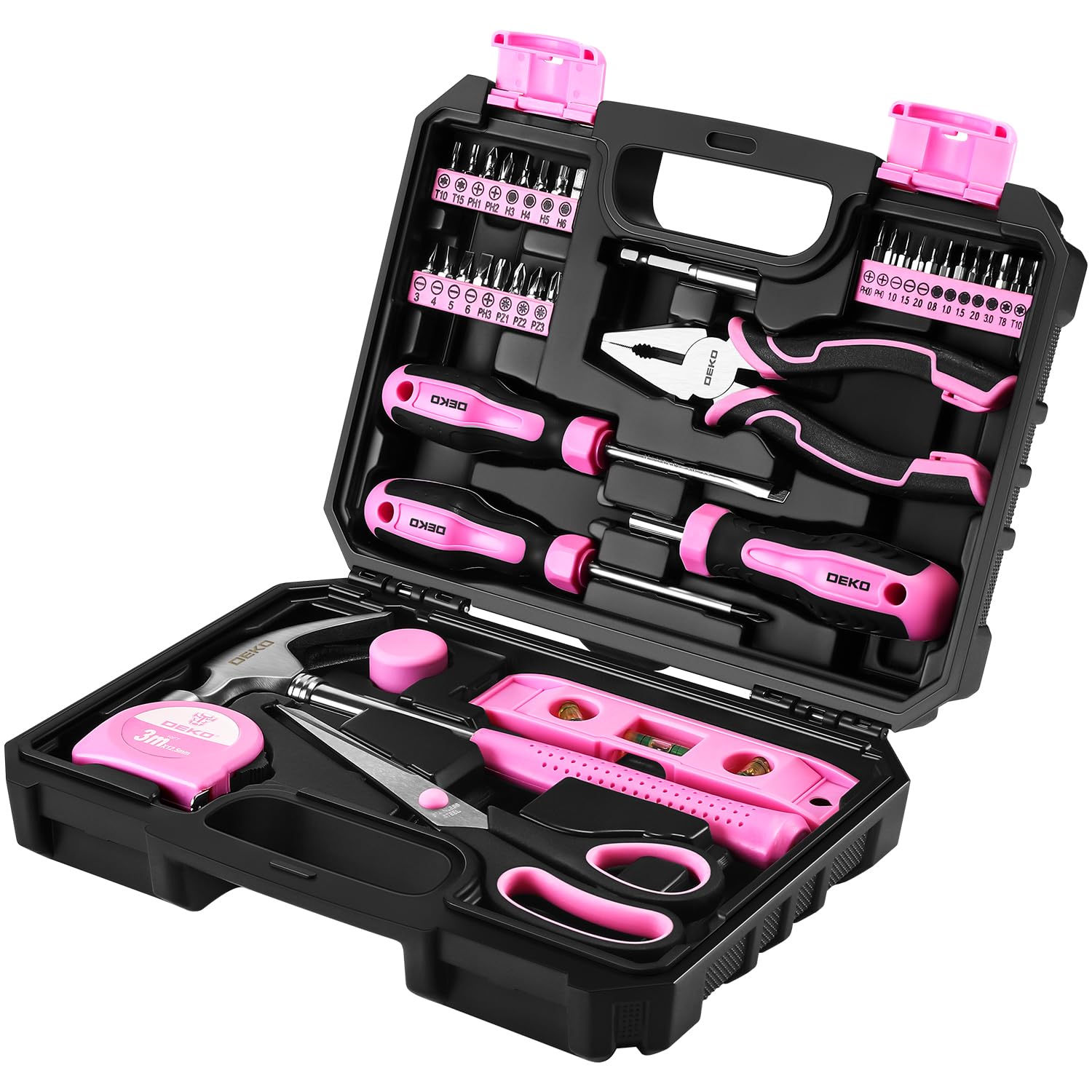 DEKOPRO 42-Piece Pink Tool Kit for Women - Home Repair, DIY Projects & Handyman Tasks - Perfect for Household Fixes, Crafting & Small Repairs