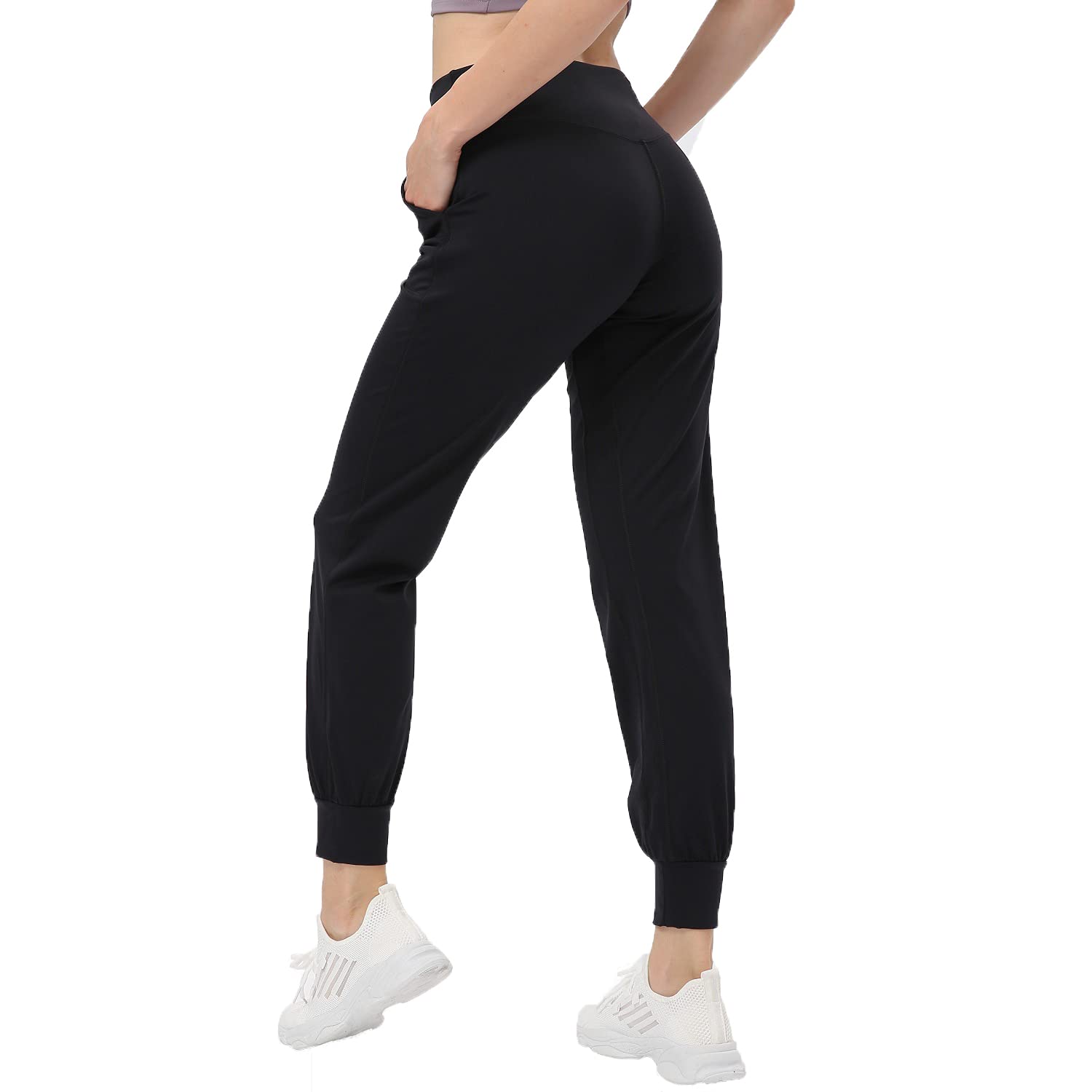 Meslong Women's High Waisted Joggers with Pockets - Soft Athletic Running Pants for Workout, Yoga & Lounge Wear - Comfortable Stretchy Sports Pants for Gym, Travel & Casual Outfits