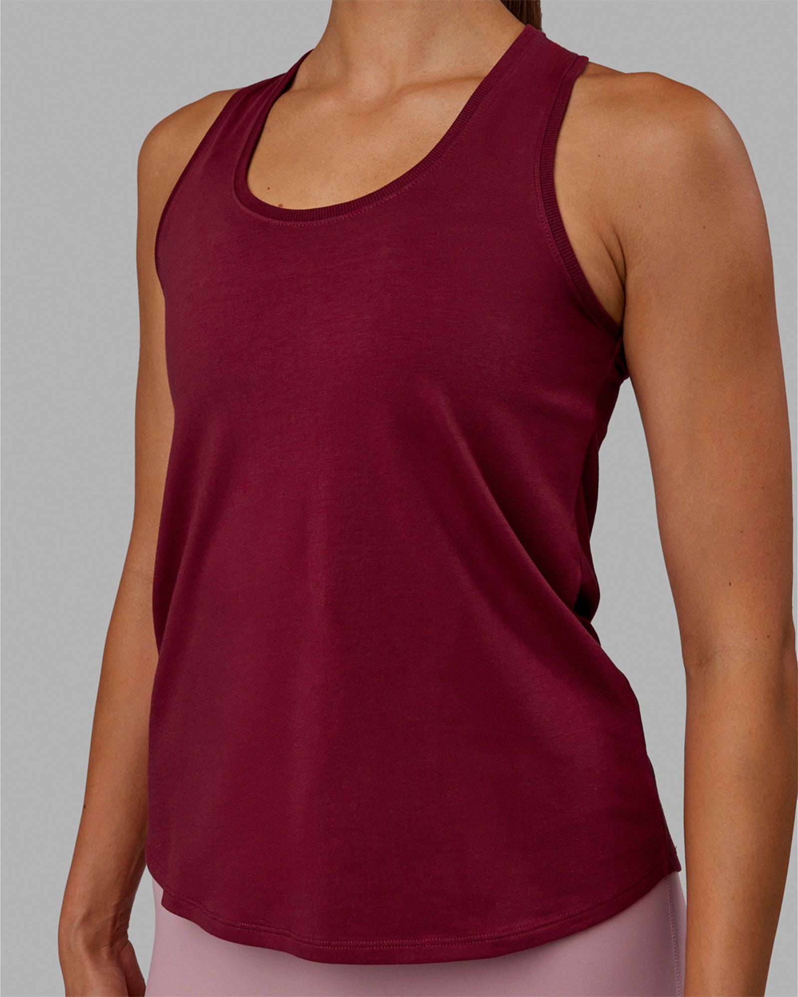 Charge PimaFLX Lite Active Tank - Women's Workout Top in Cranberry for Yoga, Running & Gym