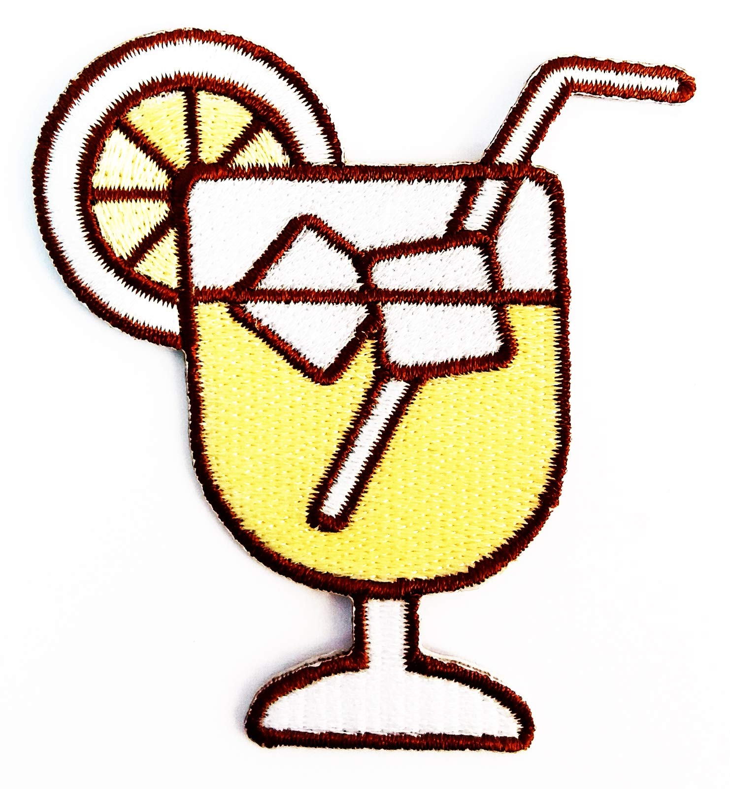 Lemonade Glass Mixed Drinking Cocktail Iron-On Patch - 2.5X2.75 Inch Cartoon Kids DIY Applique - MEGADEE Designer Patch (Glass Fantasy 019) for T-Shirts, Jeans, Bags & DIY Crafts