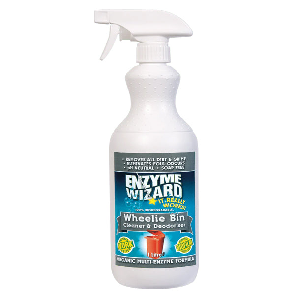 Enzyme Wizard Wheelie Bin Cleaner - Natural Odor & Waste Remover for Trash Cans | Eco-Friendly Garbage Bin Deodorizer for Home, Yard & Outdoor Use