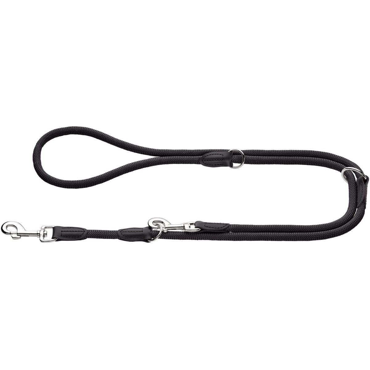 Hunter Freestyle Adjustable Dog Leash - 8mm Thick 200cm Long Heavy Duty Pet Lead - Perfect for Walking, Training & Outdoor Adventures (Black)