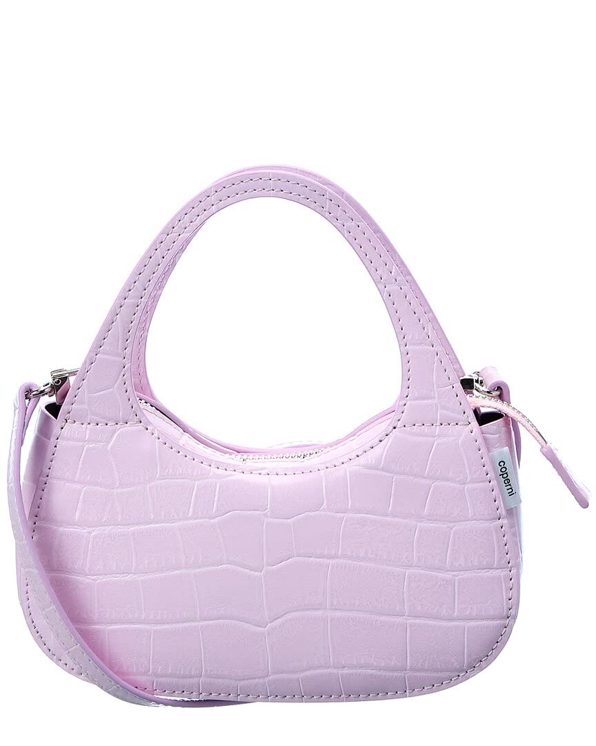 Coperni Swipe Micro Croc-Embossed Leather Crossbody Bag in Pink | Stylish Women's Shoulder Purse for Everyday Use, Travel & Date Nights