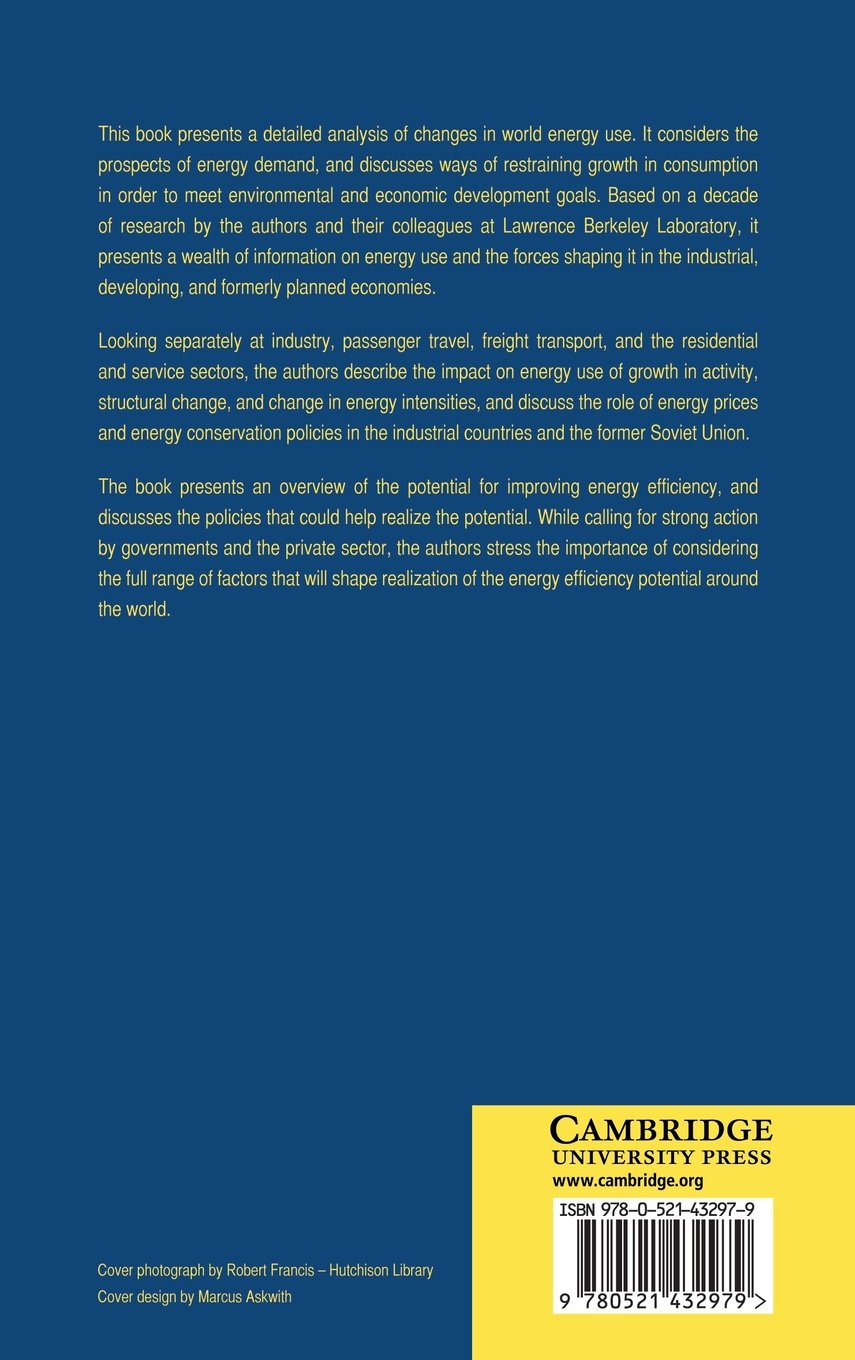 Energy Efficiency and Human Activity: Past Trends, Future Prospects | Cambridge Energy & Environment Series | Sustainable Development Research & Policy Analysis