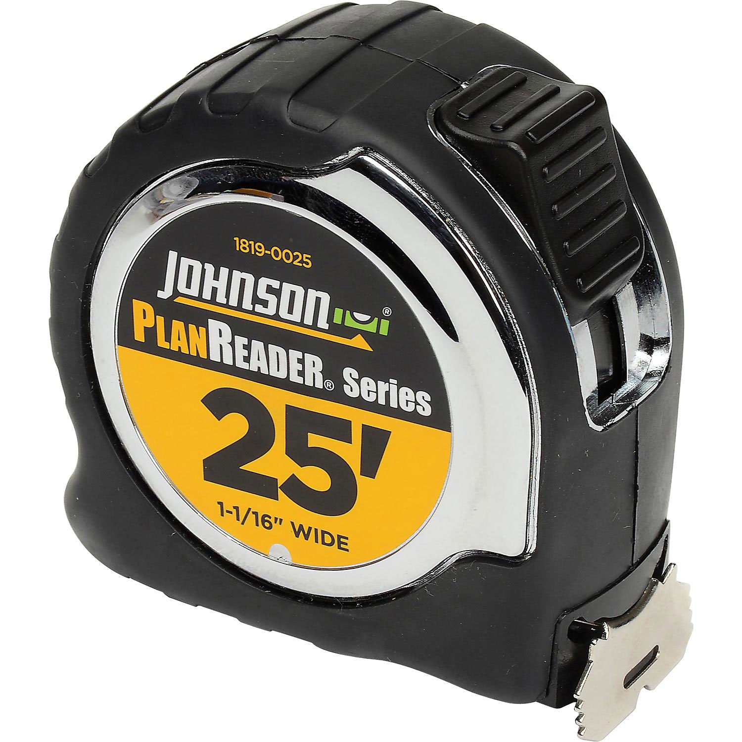 Johnson Level Planreader 25' Architect Series Power Tape Measure - Professional Retractable Measuring Tool for Construction, Carpentry, and DIY Projects - Perfect for Home Renovation, Woodworking, and Engineering Plans