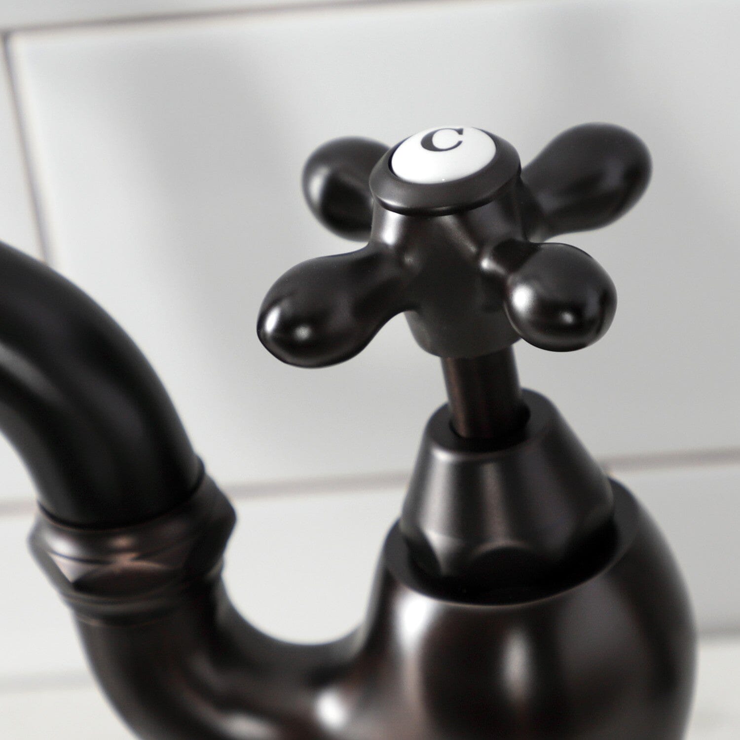 English Country Style Two-Handle 3-Hole Deck Mount Bridge Kitchen Faucet with Brass Side Sprayer - Perfect for Farmhouse, Cottage & Vintage Style Kitchens