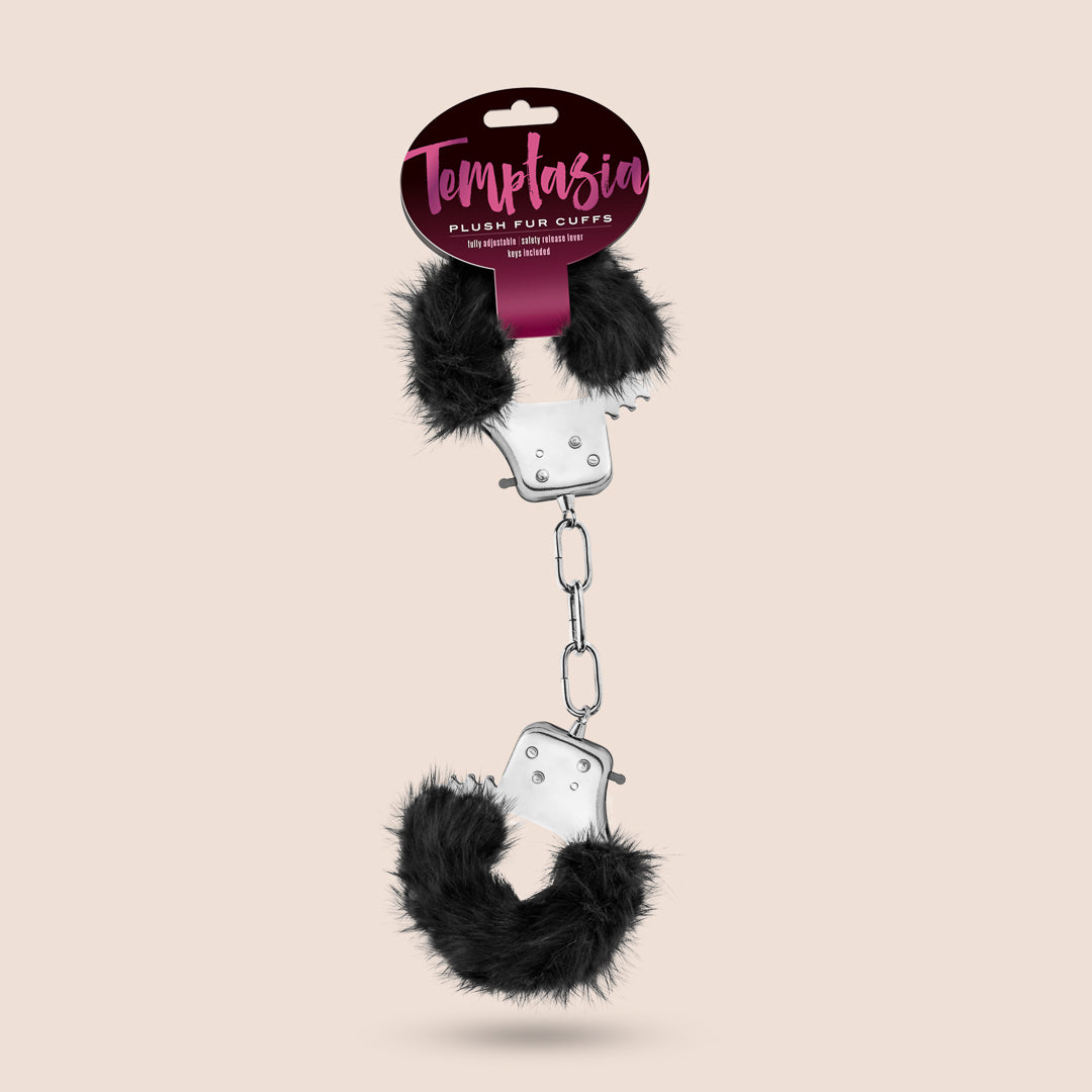 Temptasia Plush Fur Cuffs - Soft Fluffy Handcuffs for Couples, Role Play & Sensual Bondage - Perfect for Valentine's Day, Bachelorette Parties & Spicy Date Nights