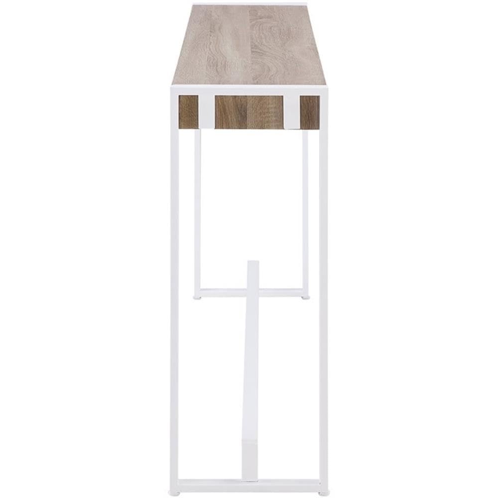 Modern Console Table with Sleek Design - Macen Entryway Sofa Table in Brown & White - Perfect for Hallway, Living Room, or Bedroom Decor