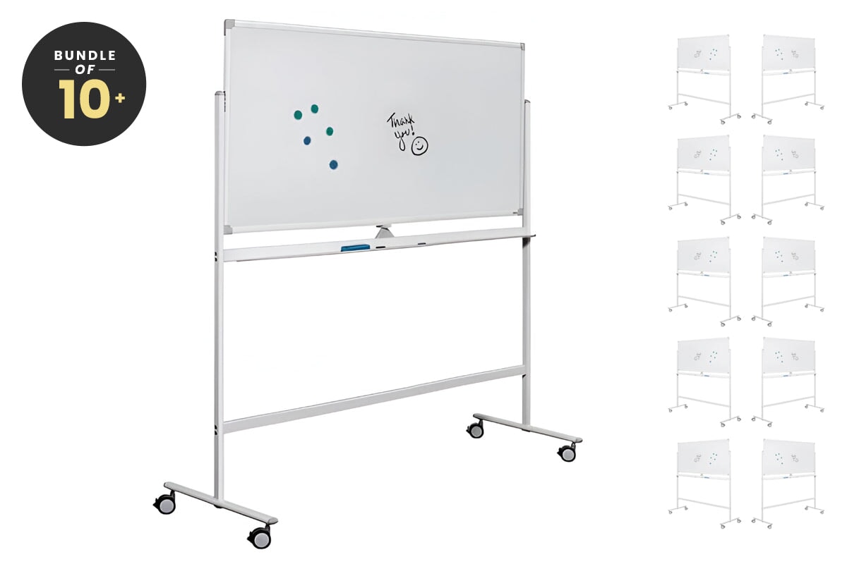 JasonL Mobile Magnetic Whiteboard - Double Sided 360° Rotating Dry Erase Board with Stand | Perfect for Office Meetings, Classroom Presentations & Home Organization