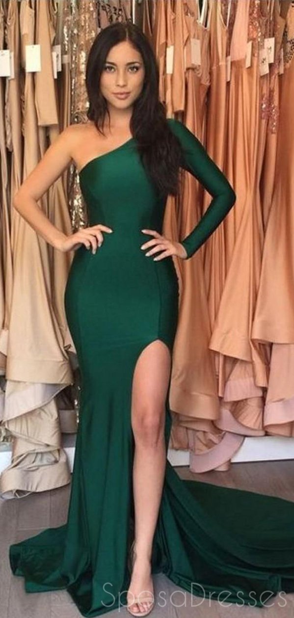 Elegant Mermaid One Shoulder Side Slit Prom Dress for Sweet 16 & Formal Events - Perfect for Homecoming, Prom Night & Special Occasions (Style 12417)