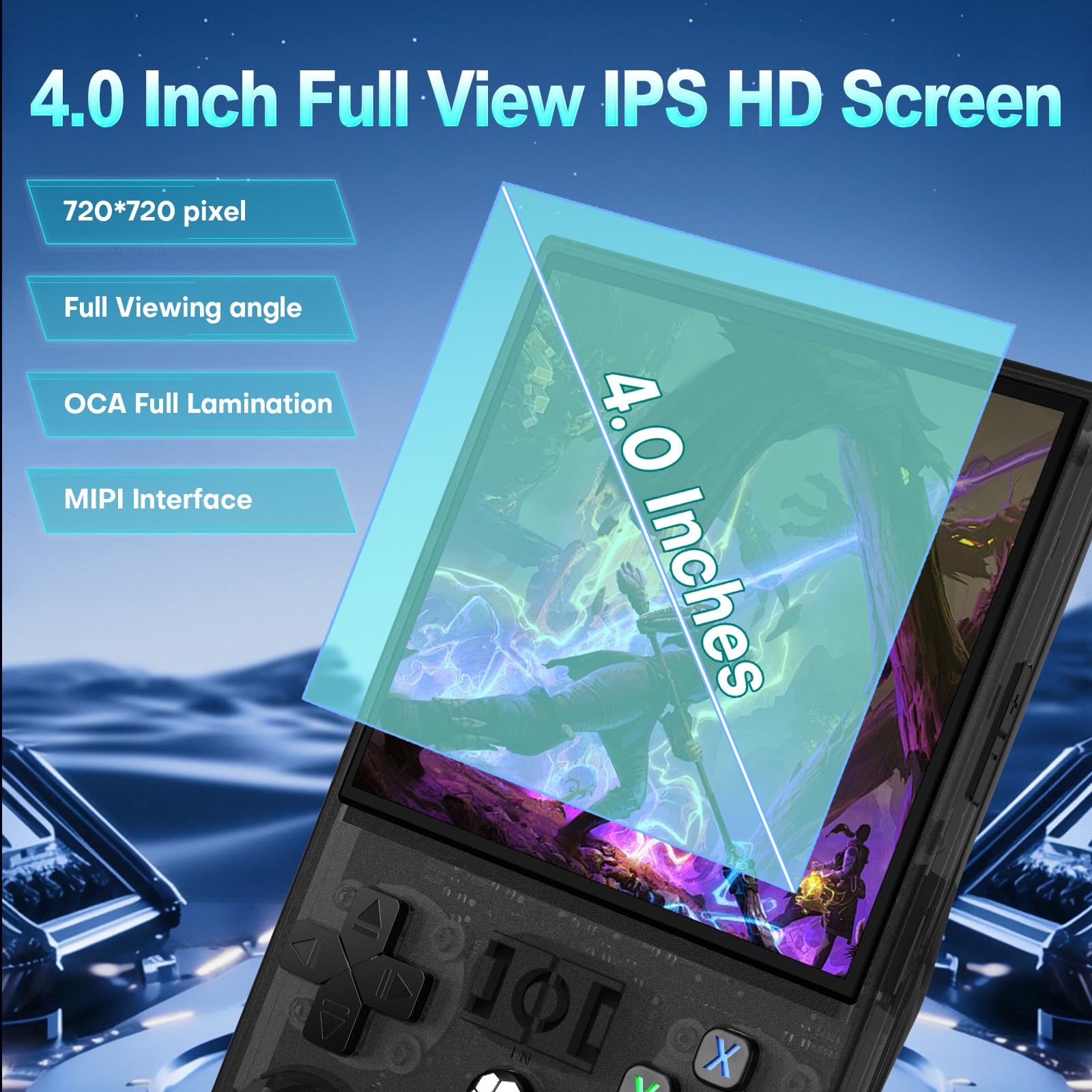 R36MAX Retro Handheld Game Console - 4.0 Inch IPS Screen, Linux System with 64GB TF Card, Built-in 18000+ Classic Games, Portable Gaming Device for Adults with 4000mAh Battery (Black) | Perfect for Travel, Commuting & Nostalgic Gaming Experience