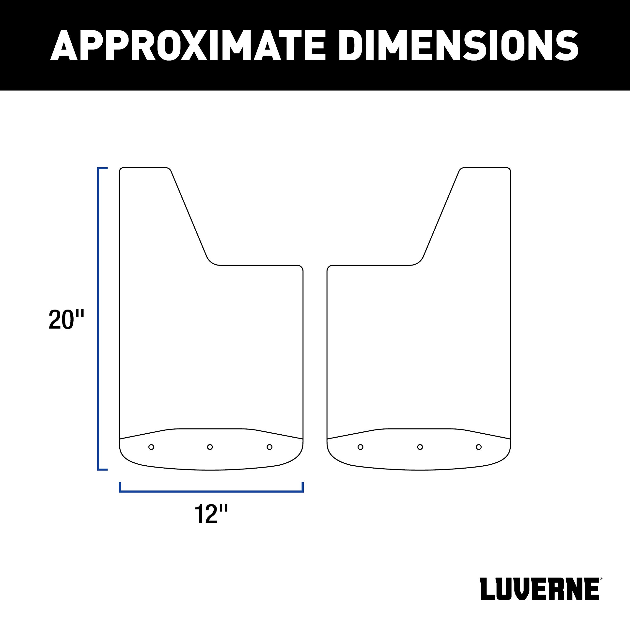 LUVERNE 251720 Textured Rubber Mud Guards with Polished Stainless Steel Plates - Heavy Duty Truck Mud Flaps (1 Pair) - Perfect for Off-Roading, Towing & Commercial Vehicles