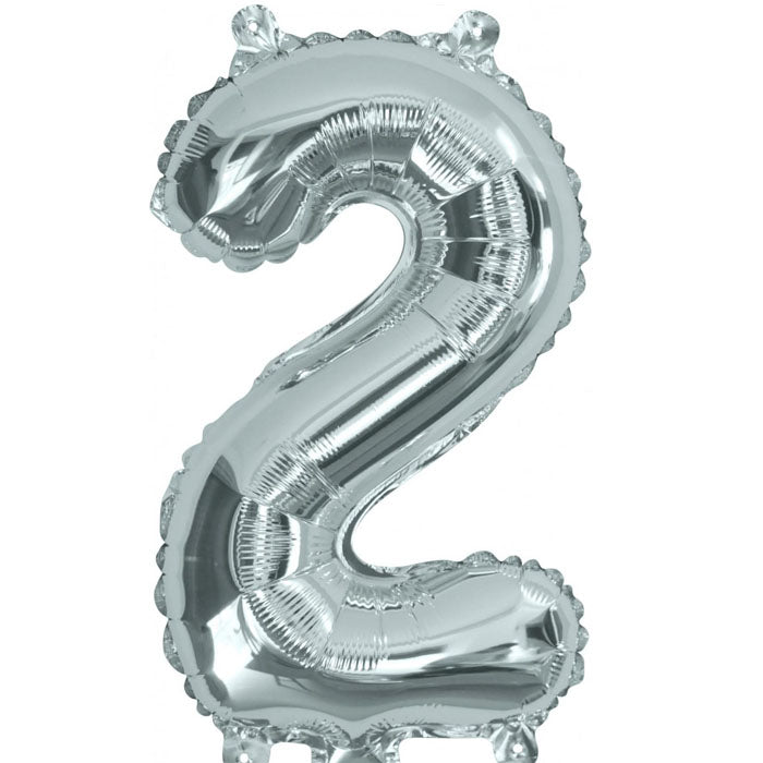 35cm Silver Number Air Filled Foil Balloons - Perfect for Birthday Parties, Anniversaries & Special Celebrations