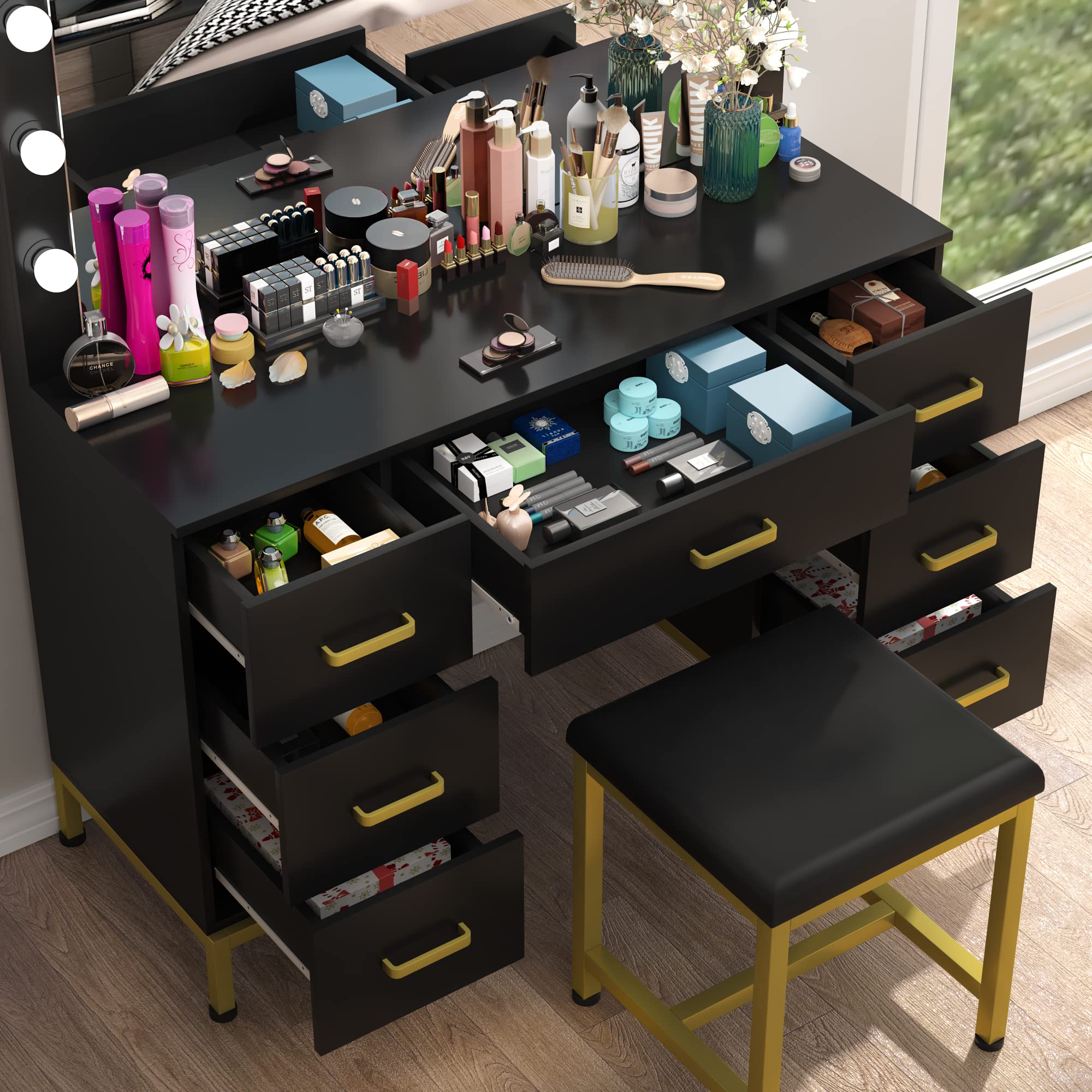 Modern Makeup Vanity with LED Lights - 44