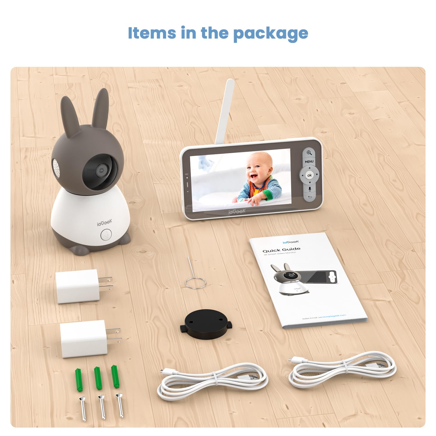 ieGeek 2K HD Baby Monitor with 360° View & AI Cry Detection - Wireless 5