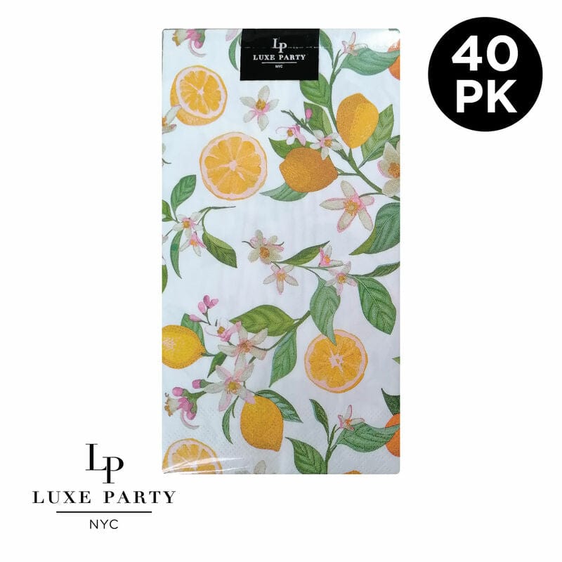 Eco-Friendly Disposable Paper Buffet Napkins - 40 Pack Lemon Scented | Perfect for Parties, Picnics & Catering Events