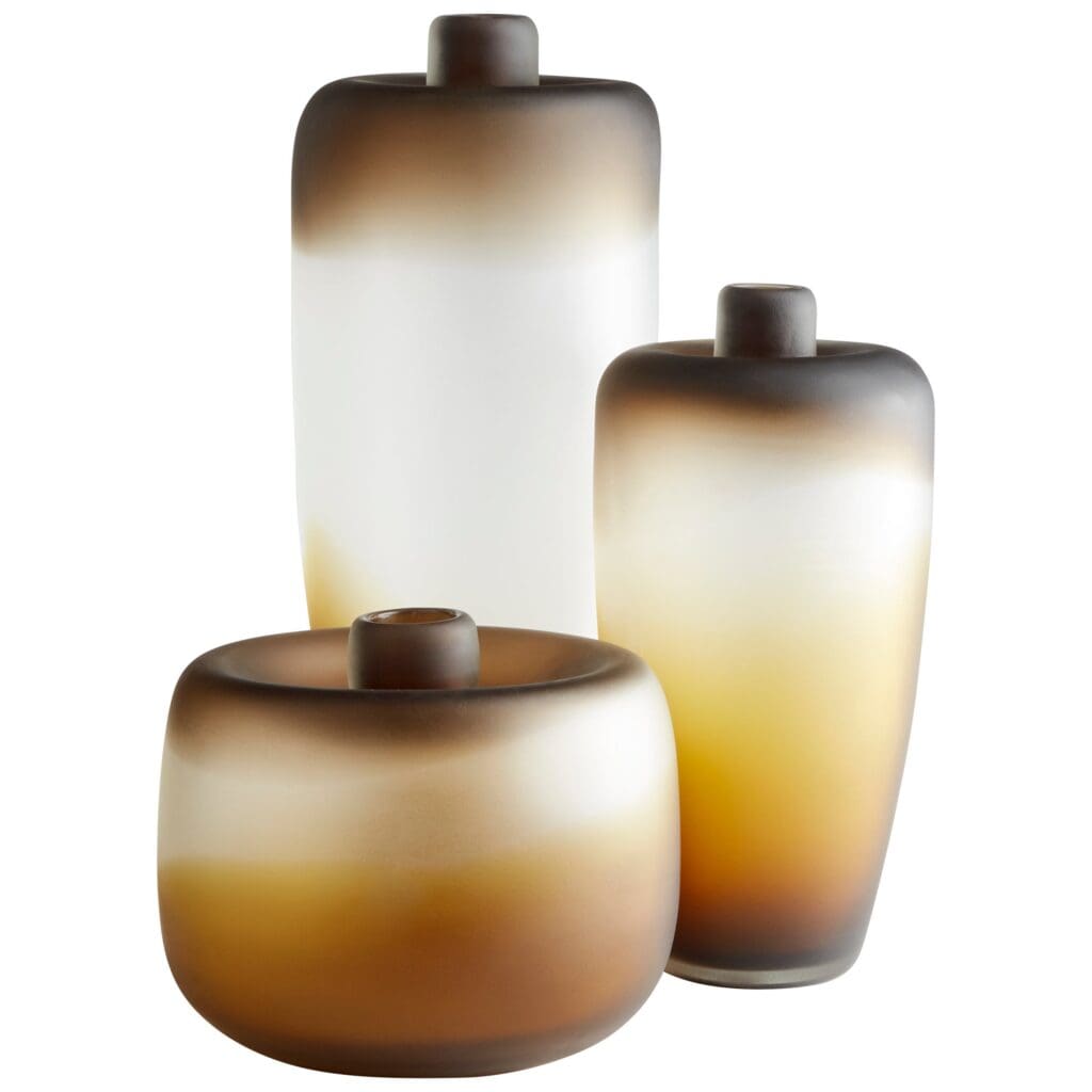 Cyan Design 10858 Jaxon Vase - Amber Swirl Small Glass Vase for Home Decor, Wedding Centerpieces & Tabletop Decorations
